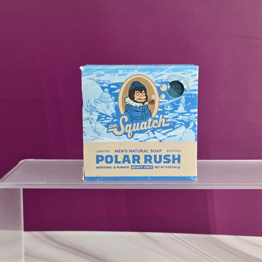 Dr Squatch Polar Rush Soap Men 5oz Limited Edition‎ Heavy Grit Menthol Chill